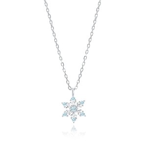 Lănțișor argint fulg de nea cu pietre bleu DiAmanti Z1788NR_AQ-DIA (Argint 925‰ 1,7 g.)